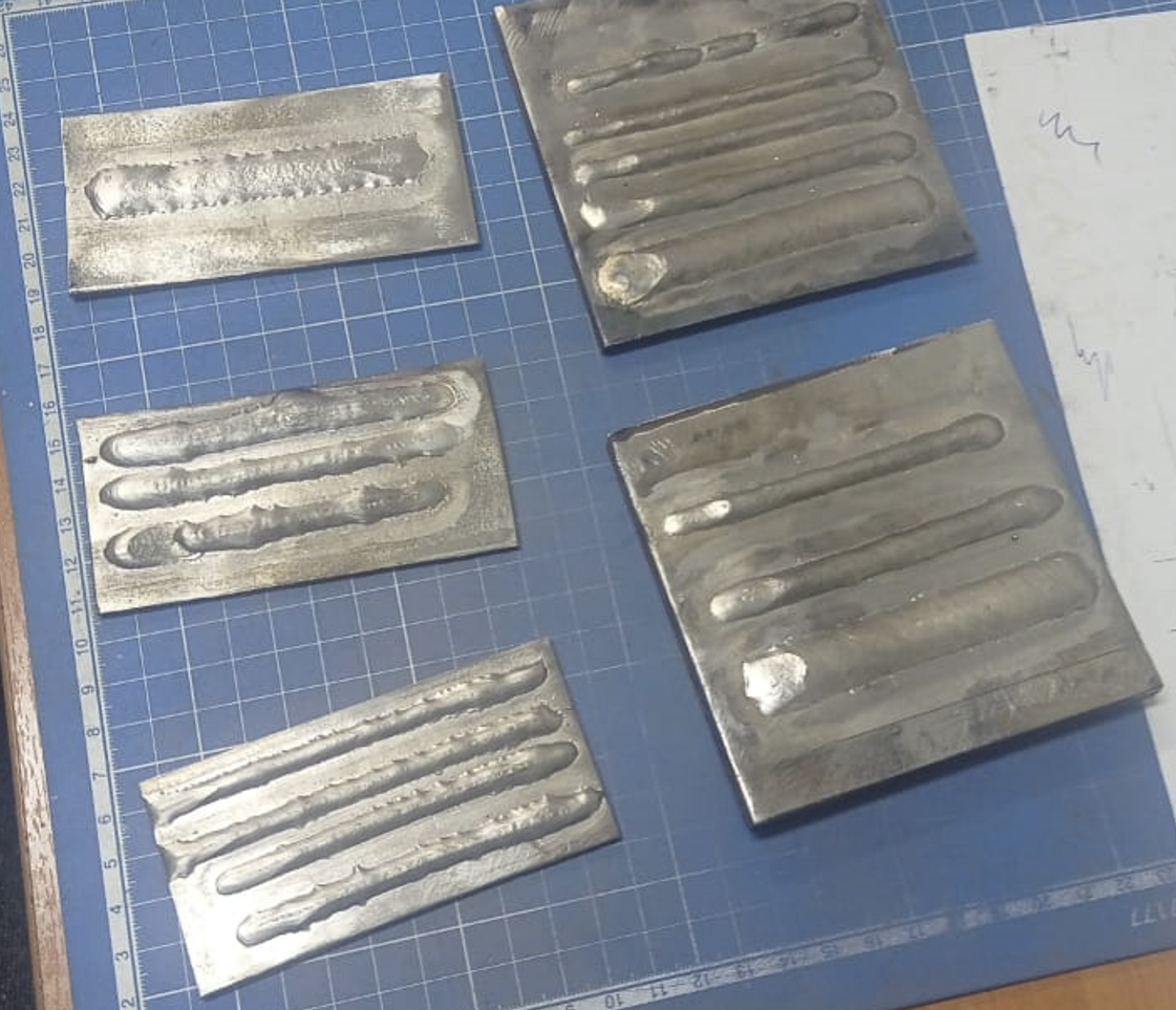 Metal samples with weld passes